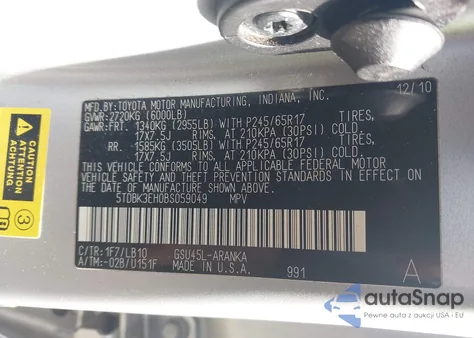 2011 Toyota Highlander Se V6 from USA, damaged, VIN 5TDBK3EH0BS059049